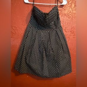 Polka dot strapless dress